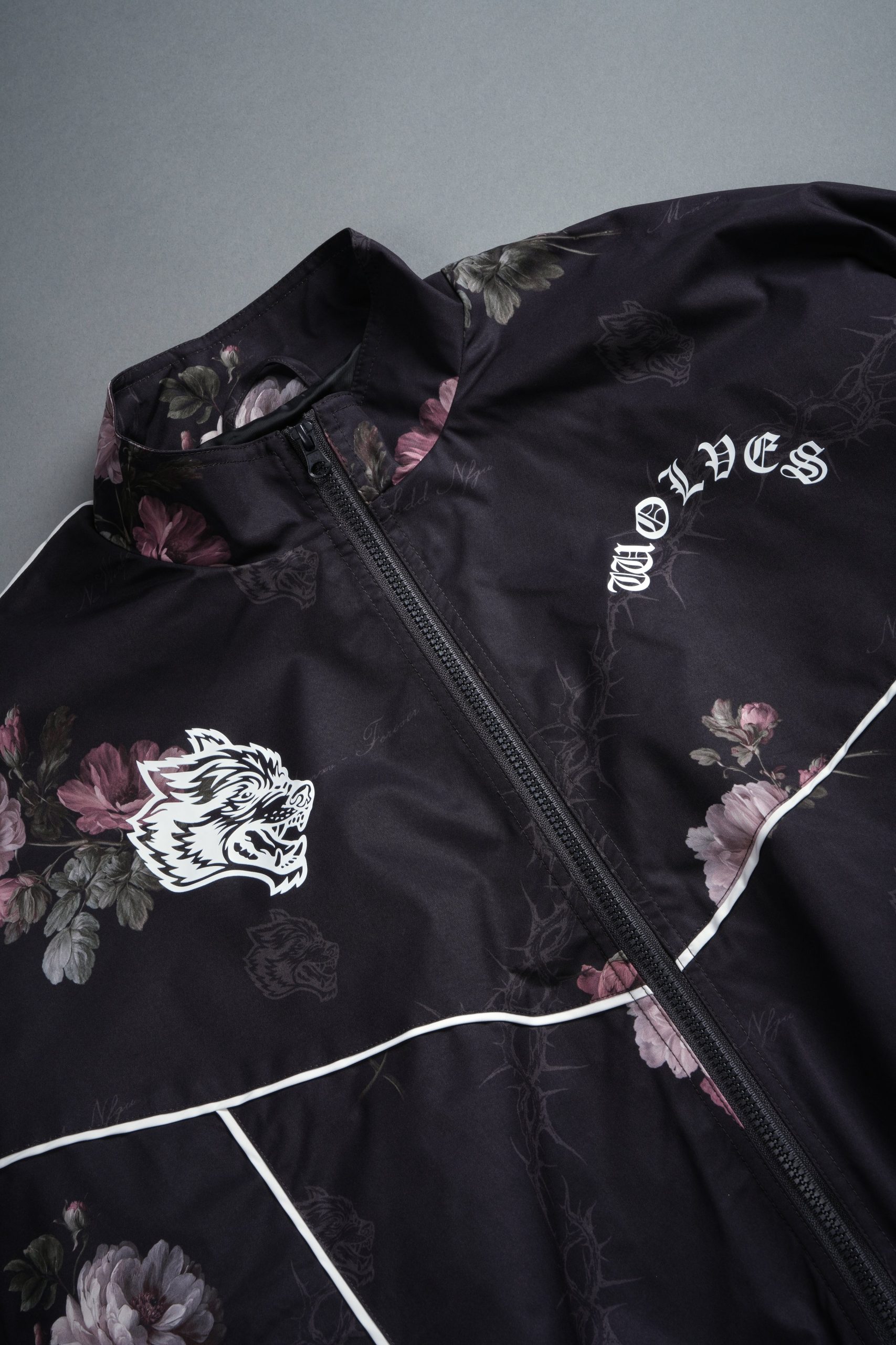 Wolf Chopper Quinn Track Jacket in Black Rose Thorn - Image 9