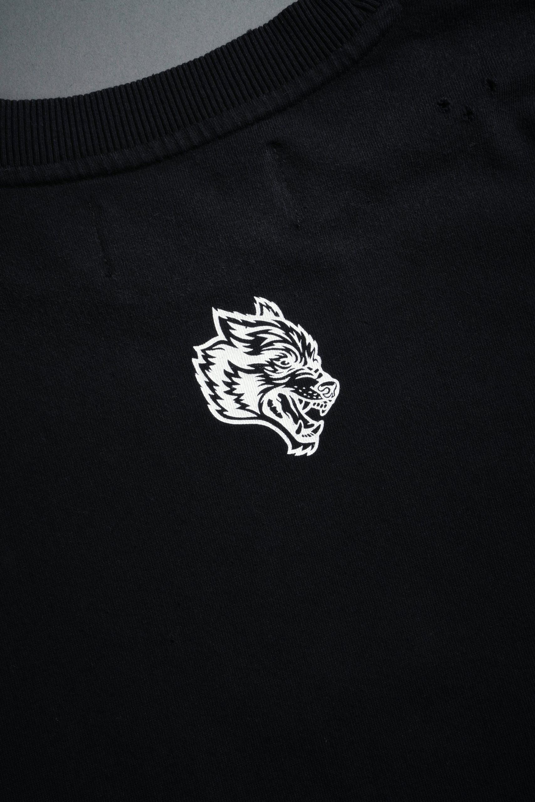 Hell is Real Distressed Grunge Box Cut Tee V2 in Black Drift Wash - Image 11