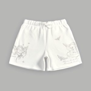 Fallen Cherub Oversized Post Lounge Sweat Shorts in Cream