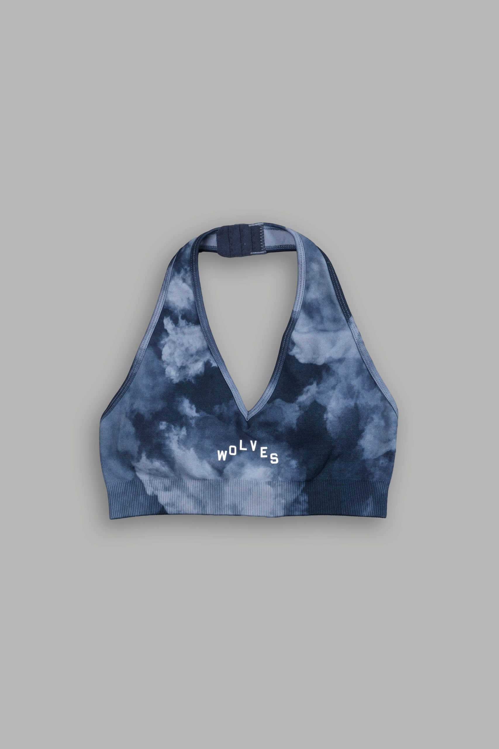 Wolves Pyramid Everson Seamless Halter Bra in Darc Blue Big Ghost Clouds - Image 3