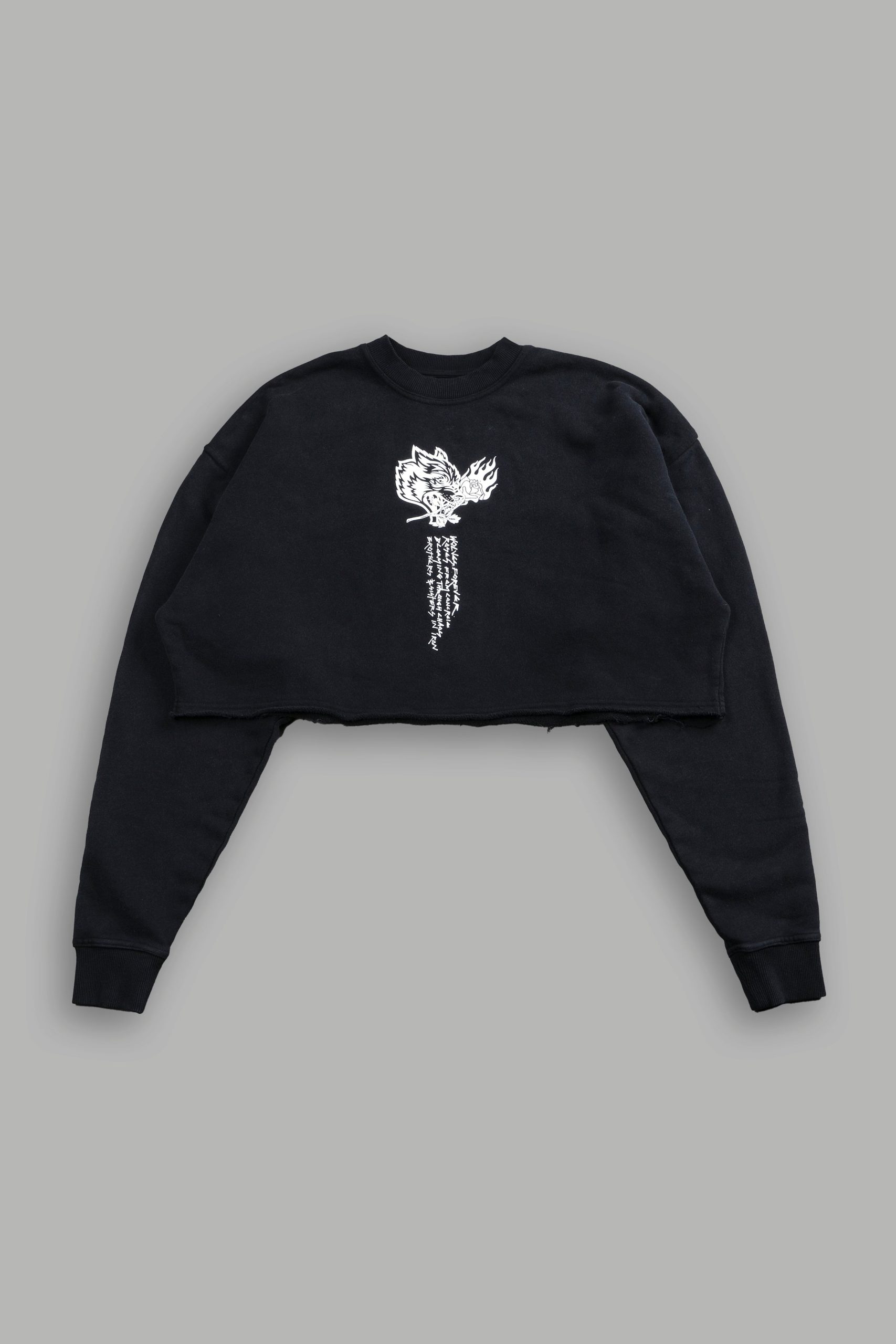 Eternal Fire London (Cropped) Crewneck in Black - Image 4