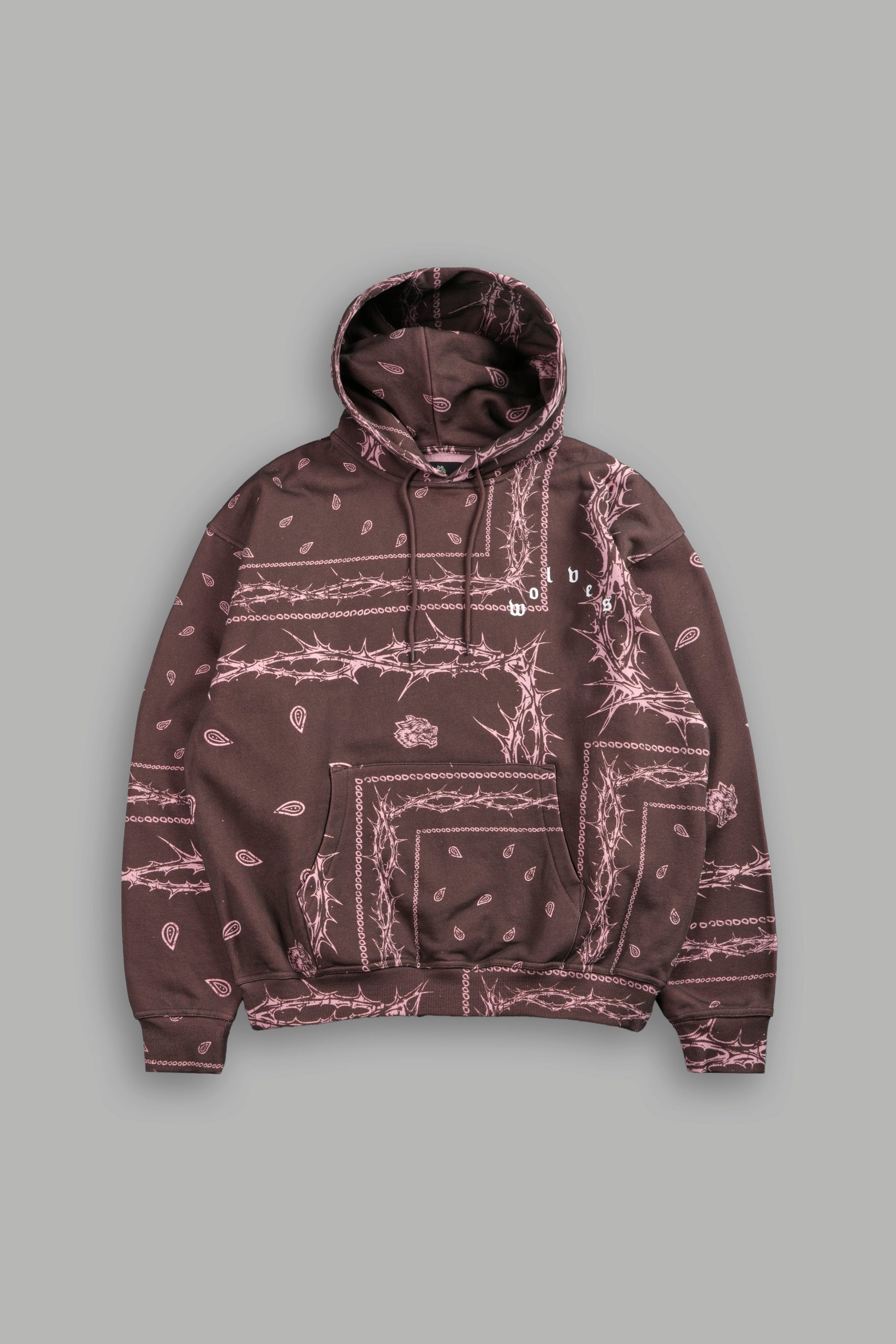 Wolves Pyramid Bishop Hoodie in Desert Dust Thorn Paisley