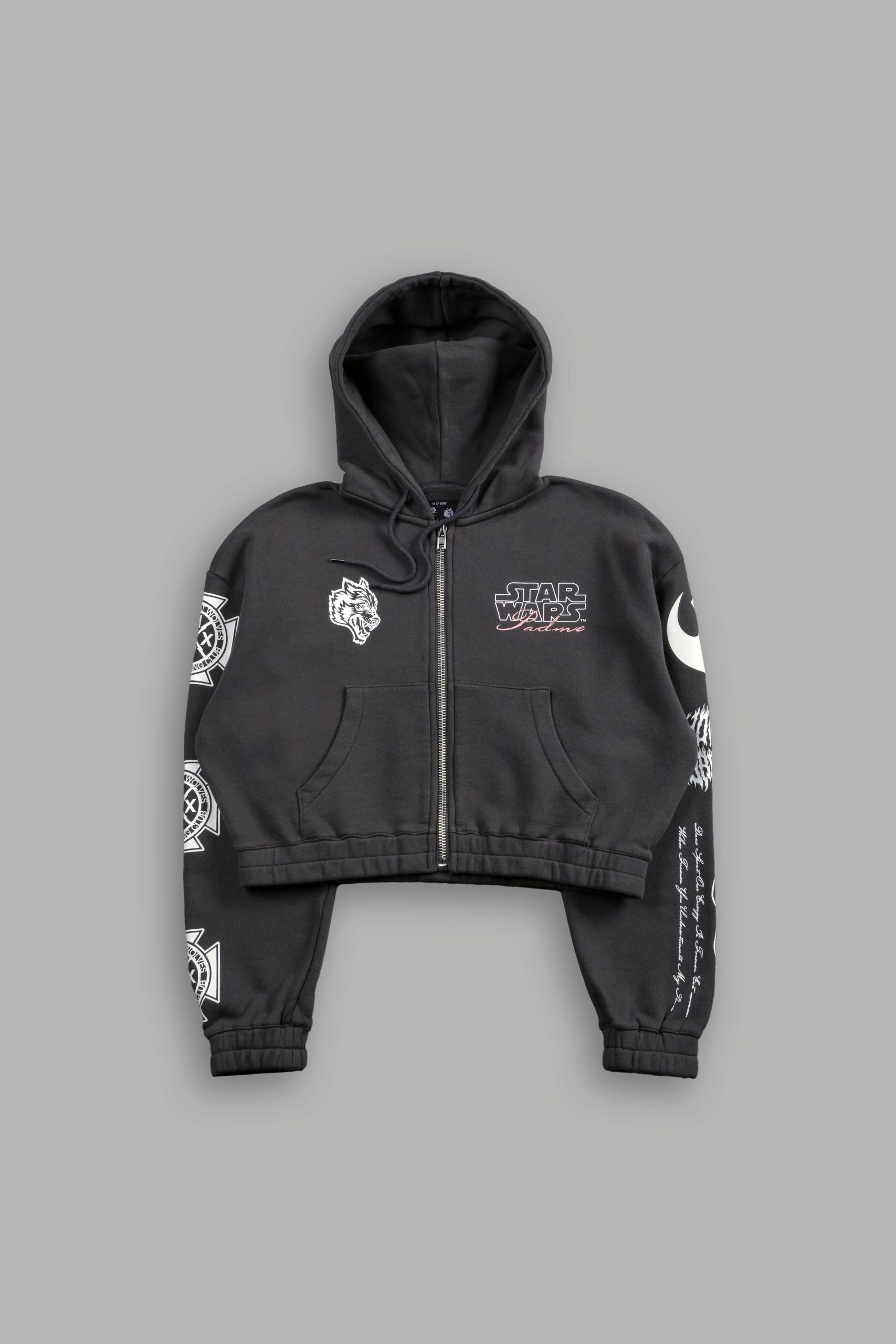The Power Of The Dark Side Padme Chambers (Cropped) Zip Hoodie in Wolf Gray - Image 3