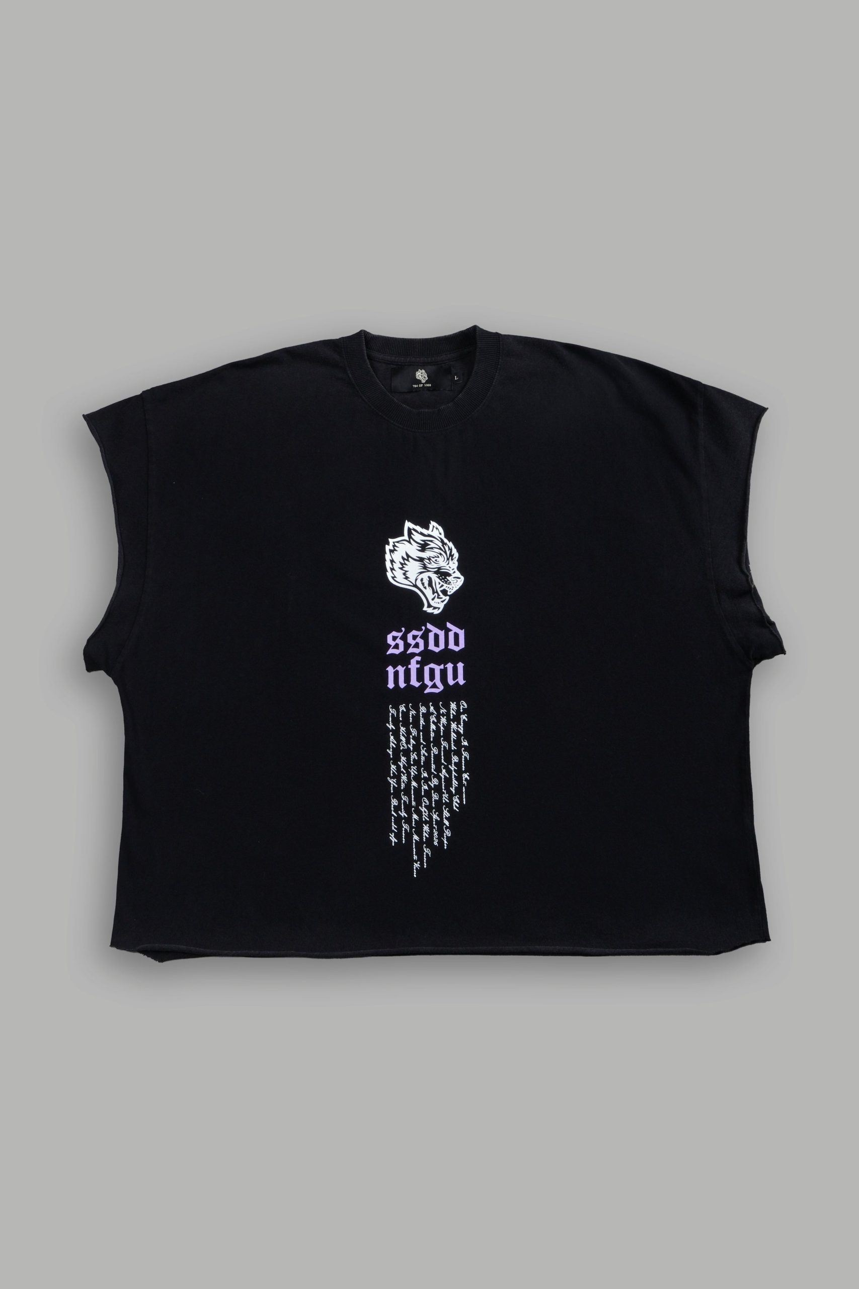 Fallen Angel Grunge Cut-Off Tee in Black - Image 3