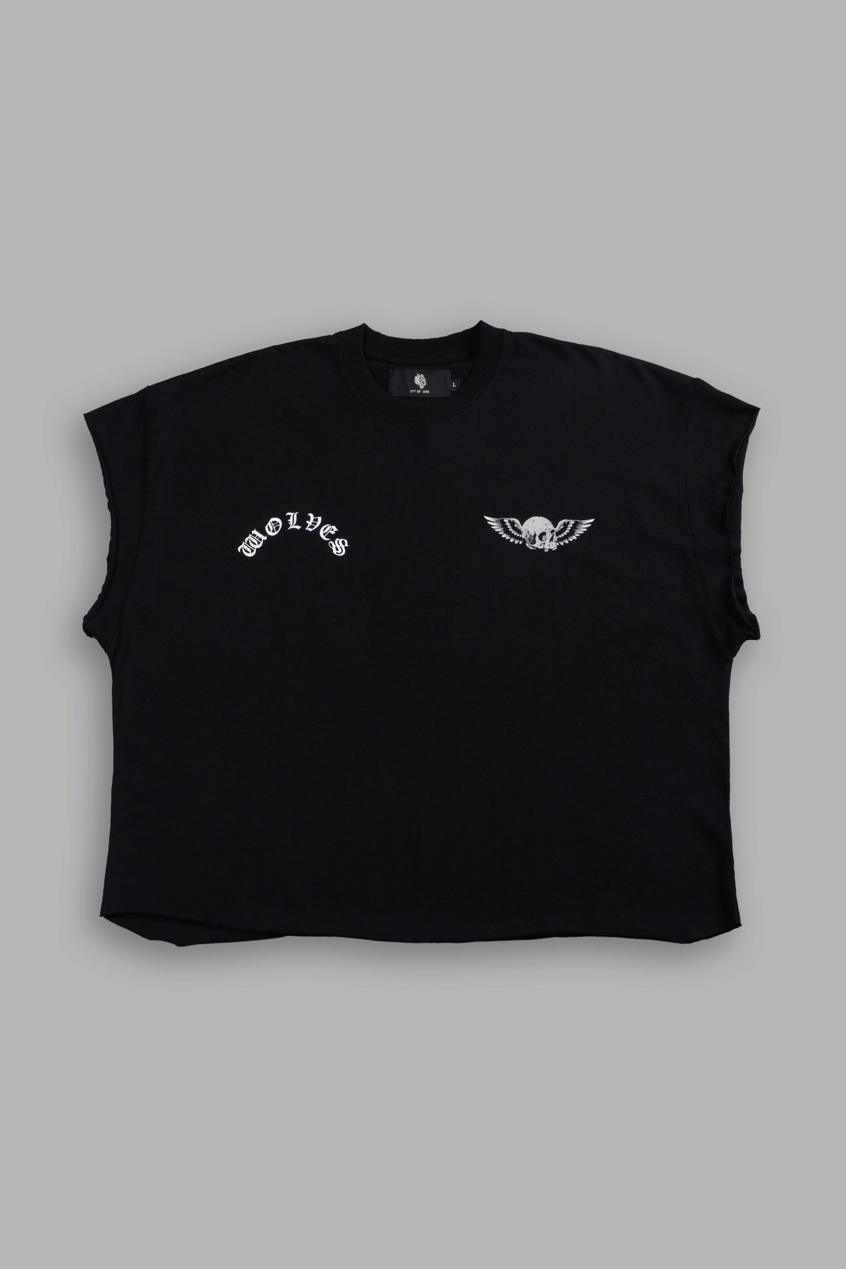 Darc Creed Grunge Cut-Off Tee in Black - Image 2