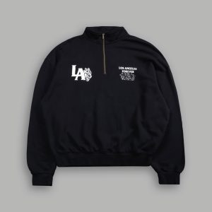 La Wolves V2 Duke 1/4 Zip Mock Neck in Black