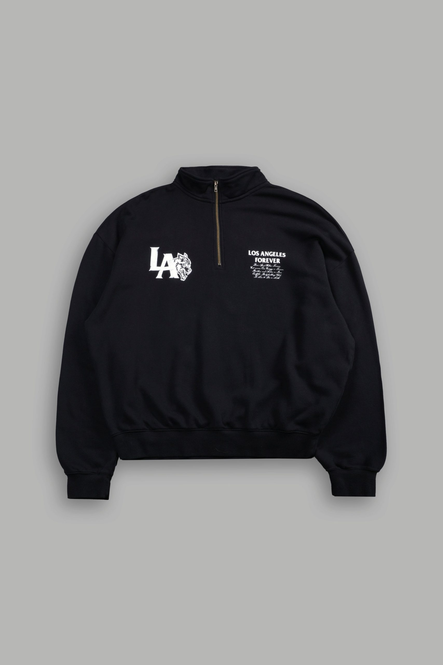 La Wolves V2 Duke 1/4 Zip Mock Neck in Black