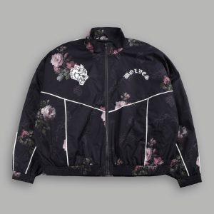 Wolf Chopper Quinn Track Jacket in Black Rose Thorn