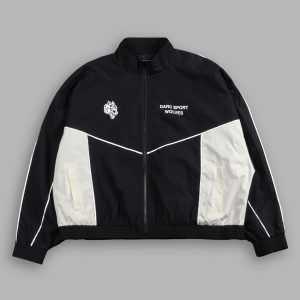 Darc Sport Wolves Unisex Pyramid Quinn Track Jacket in Black/Sand