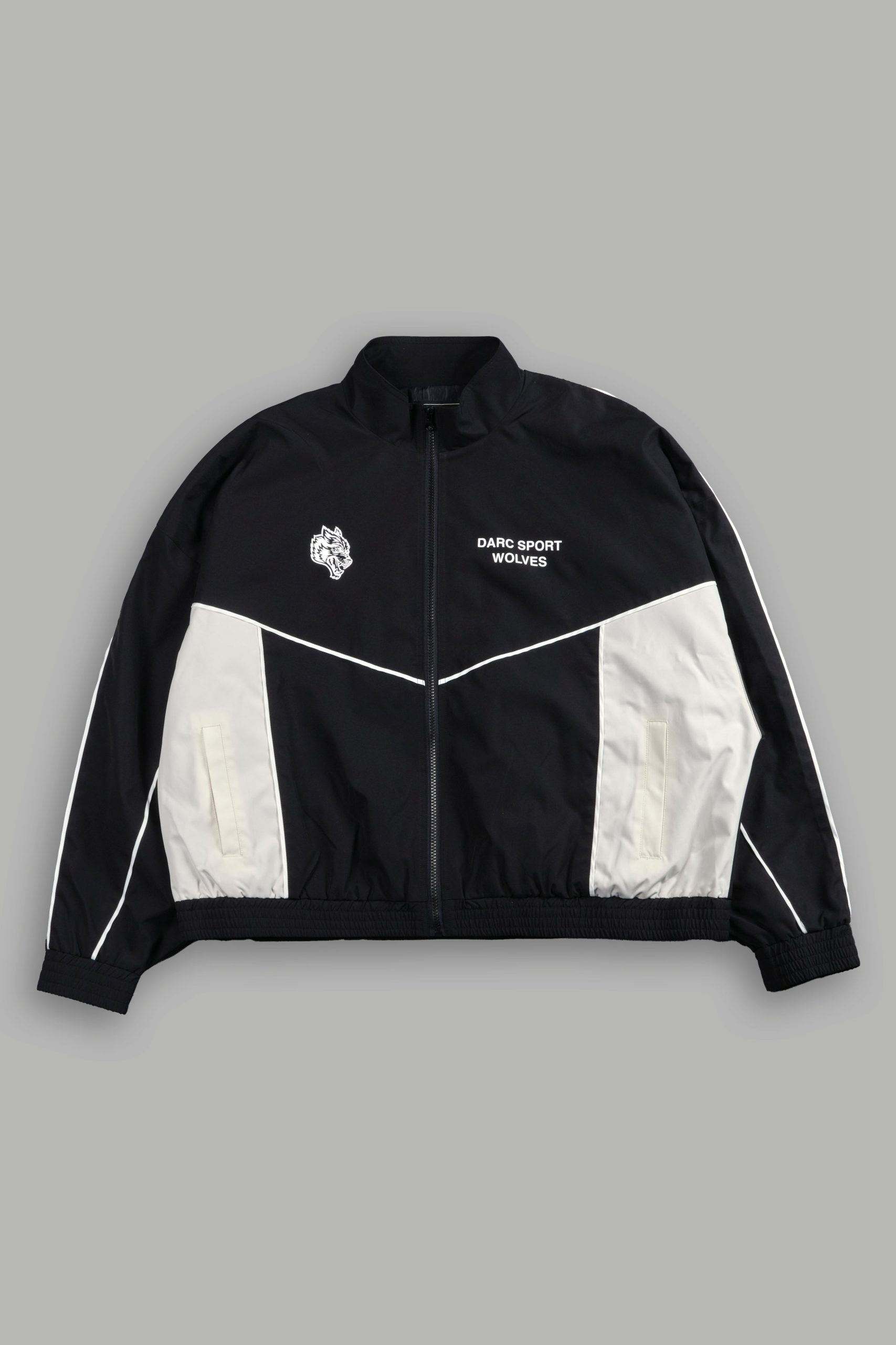 Darc Sport Wolves Unisex Pyramid Quinn Track Jacket in Black/Sand