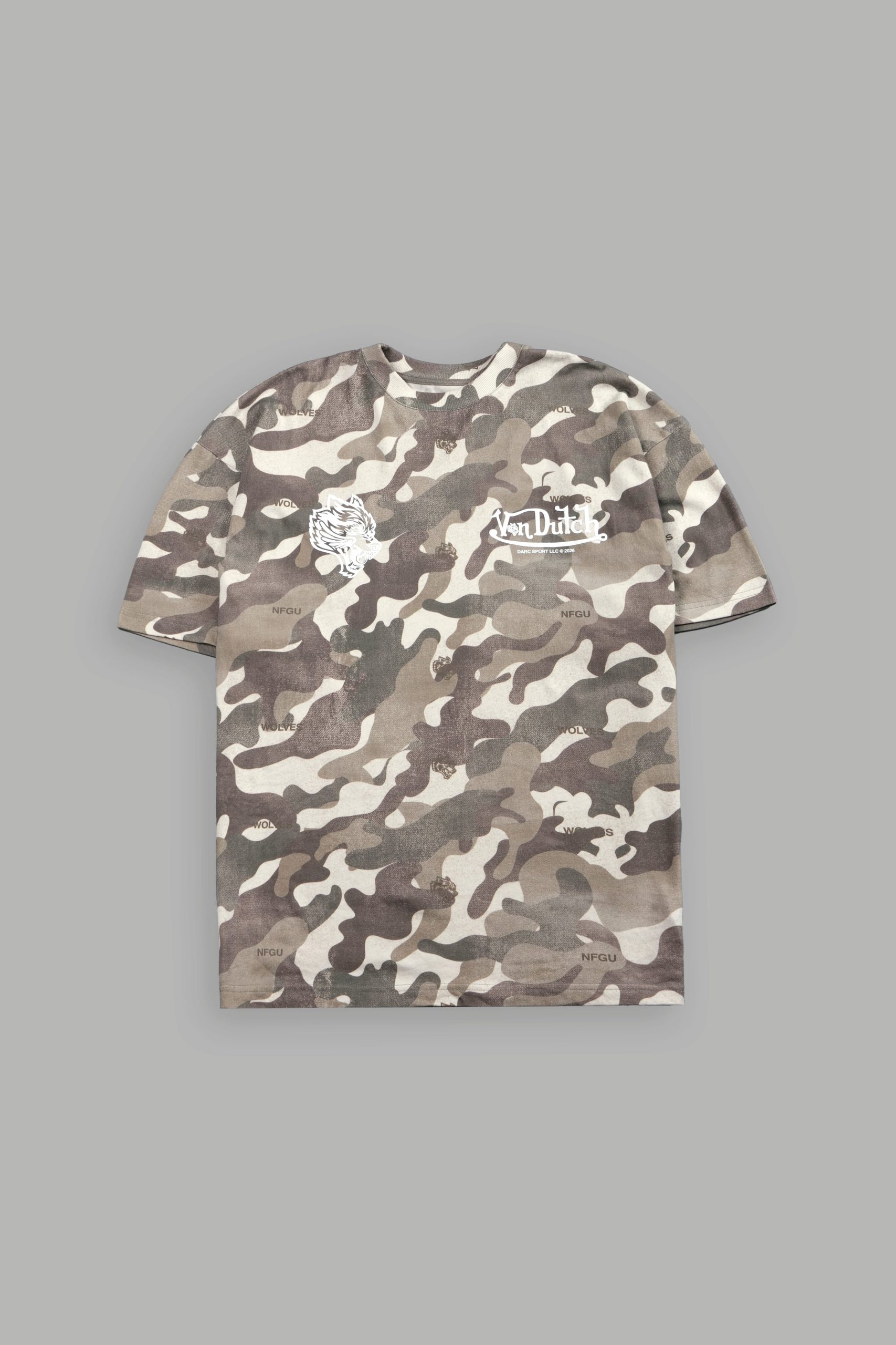 Von Wild V2 Premium Oversized Tee in Dsvd Green Camo - Image 3