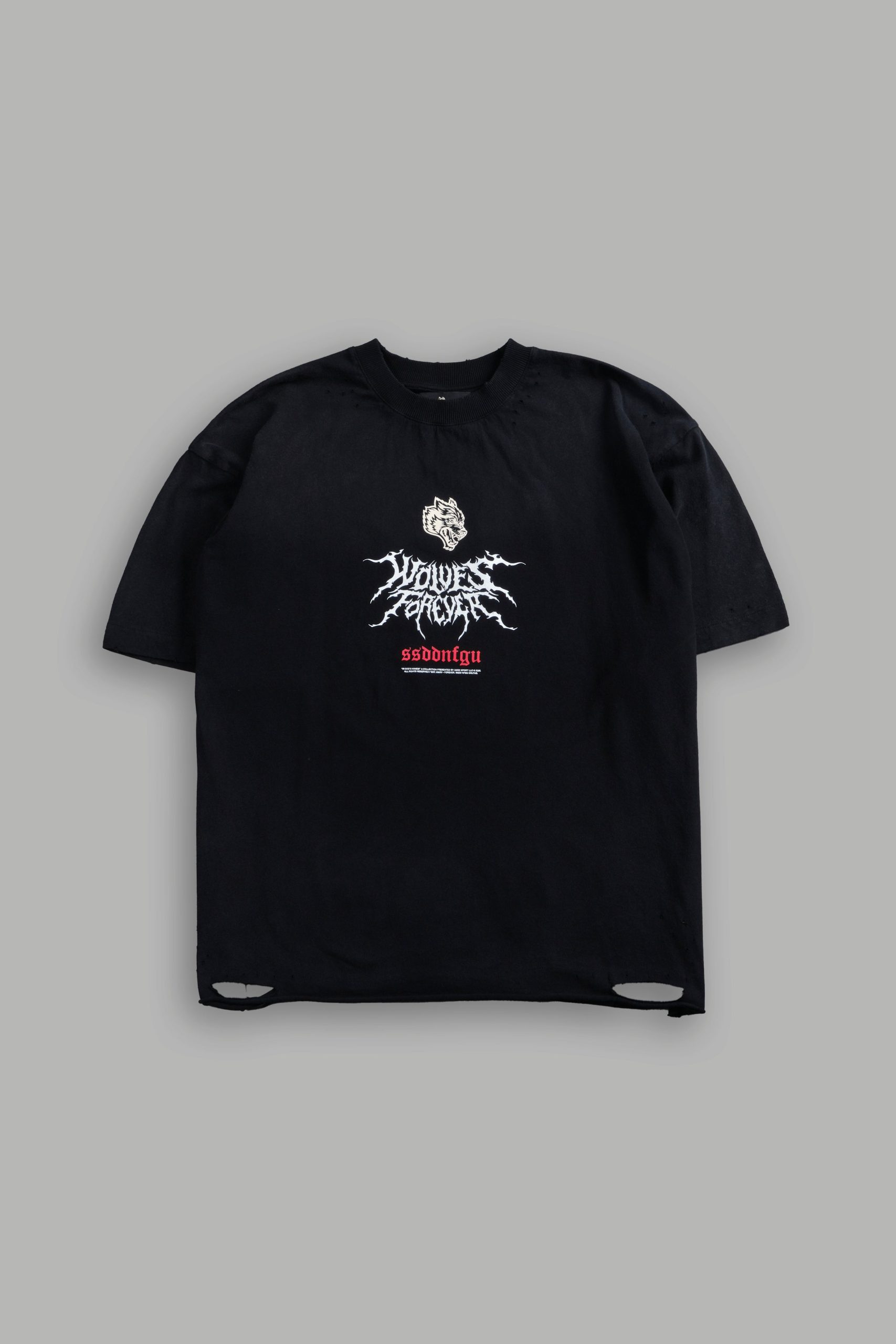 Mori Rose Distressed Grunge Tee in Black Drift Wash - Image 3