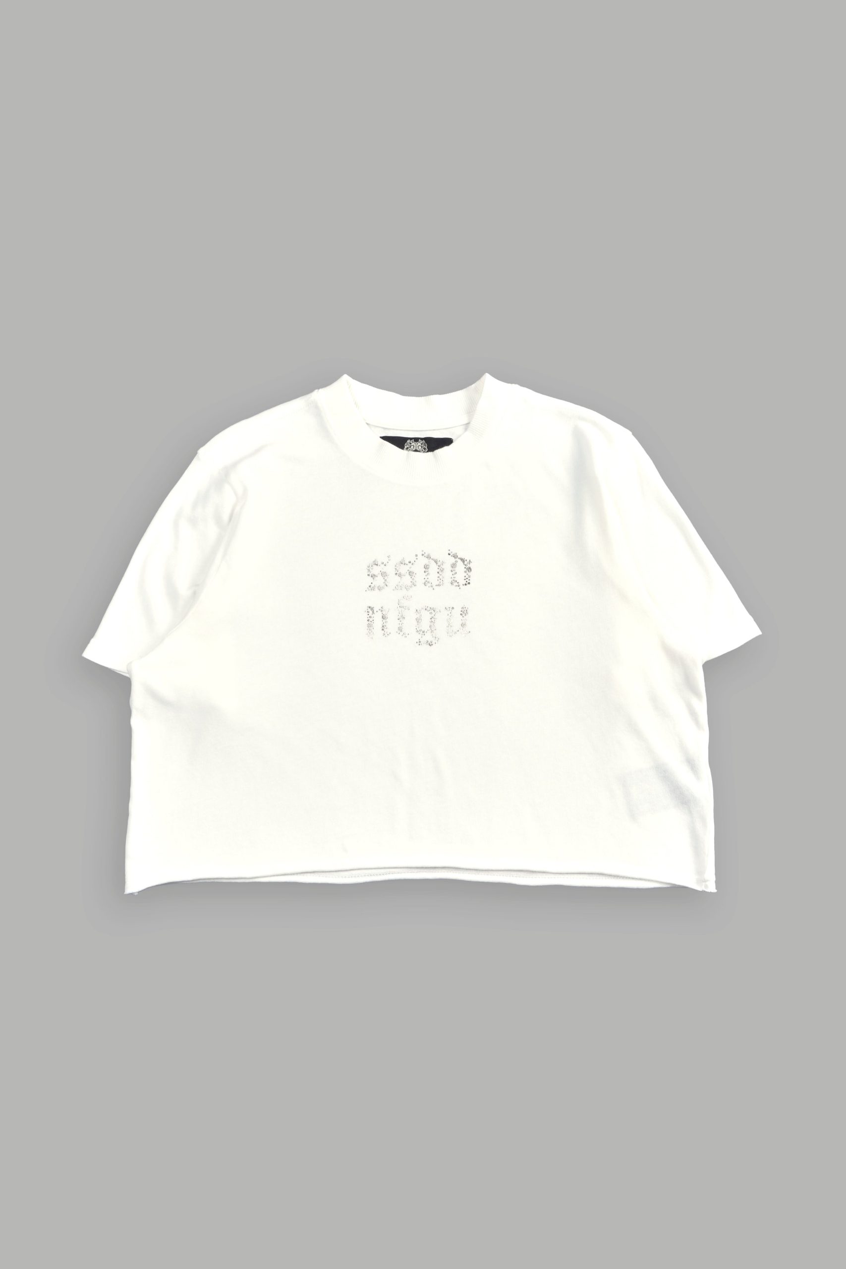 Crystal Code Premium Oversized (Cropped) Tee in Cream - Image 2