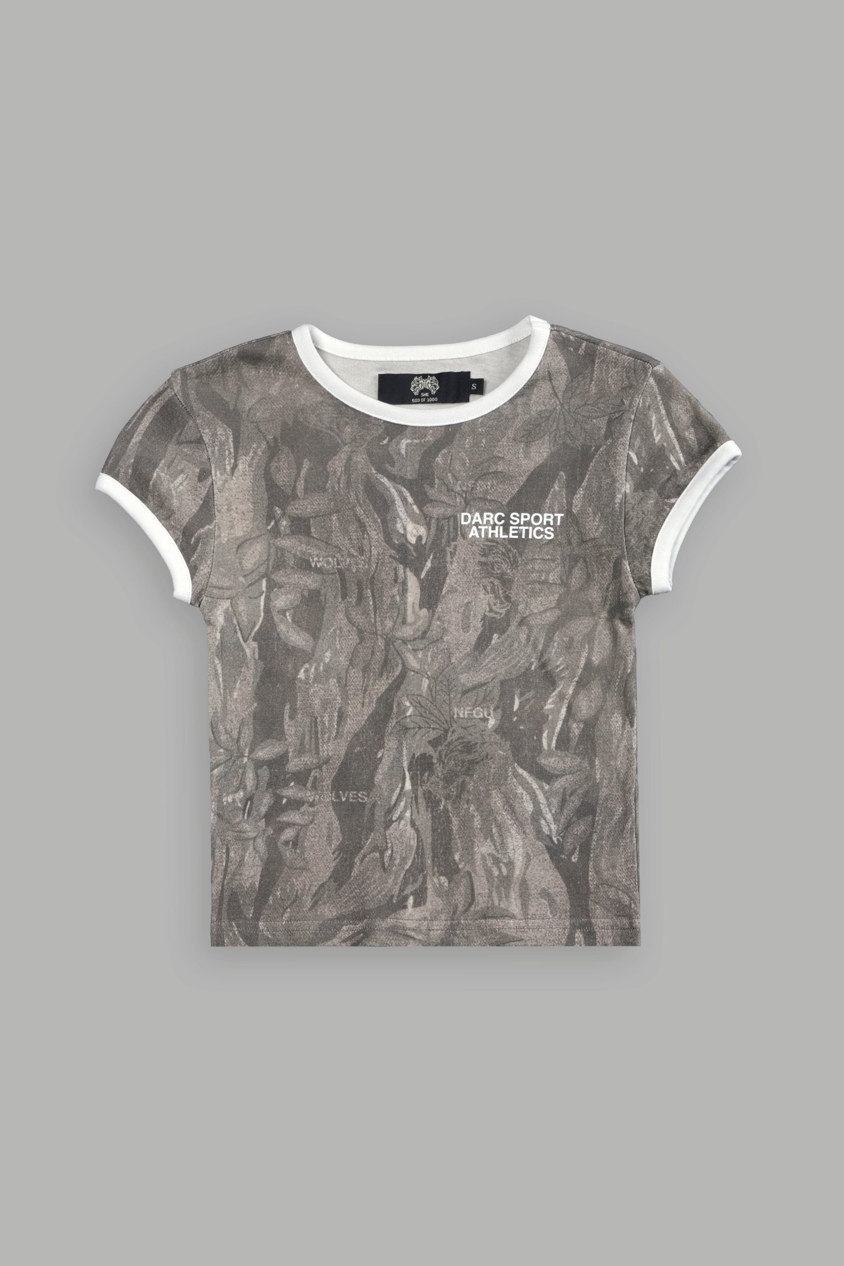 Darc Sport Athletics Ringer Baby Tee in Ohana Vintage Norse Camo/Cream - Image 5