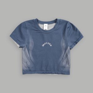 Moto Halftone Taylor Soft Seamless Tee in Charcoal Blue