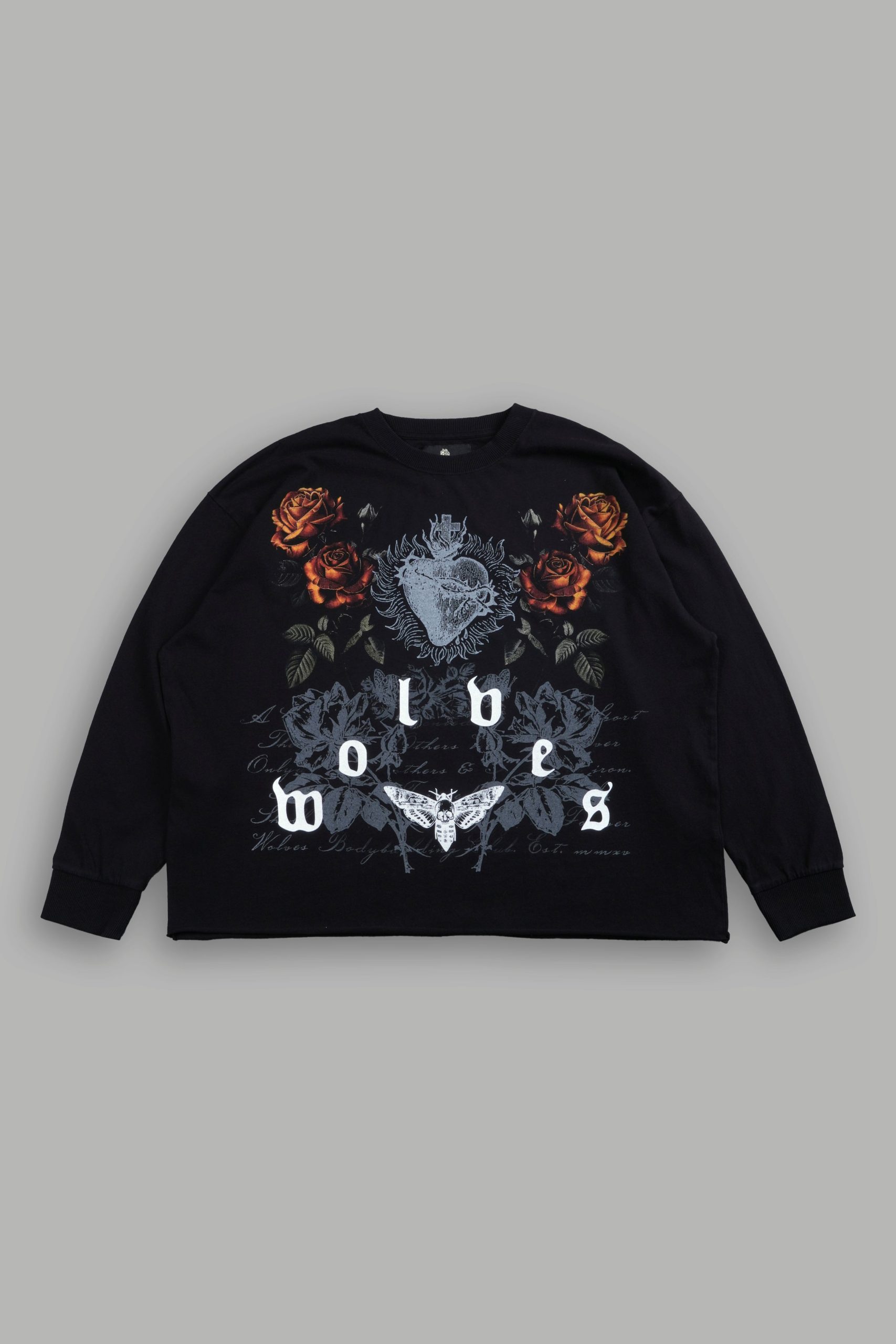 You Are the Reason Grunge Mid-Length Raw Hem LS Tee in Black