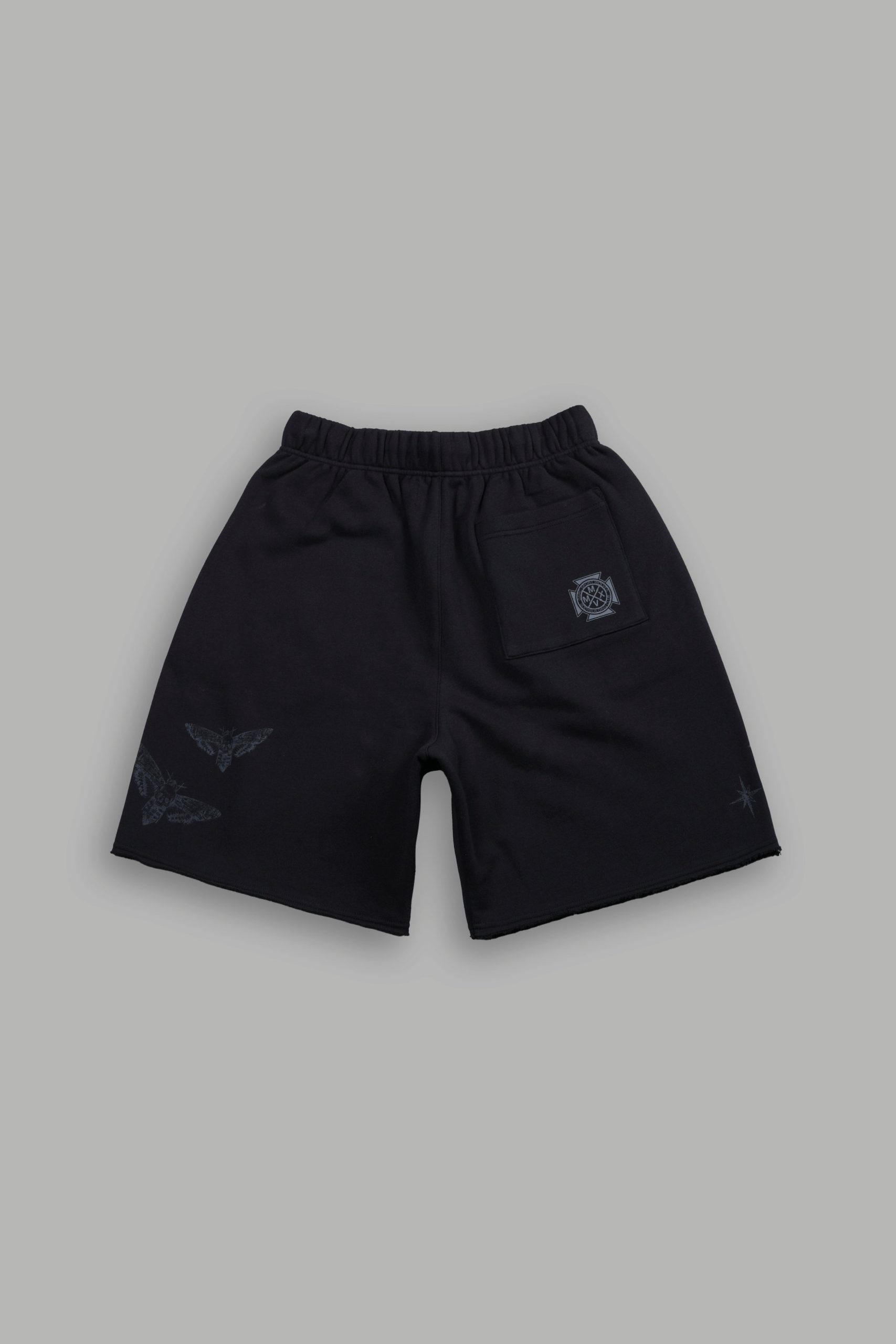 Homage To La Raw Hem Oversized Post Lounge Sweat Shorts in Black - Image 3