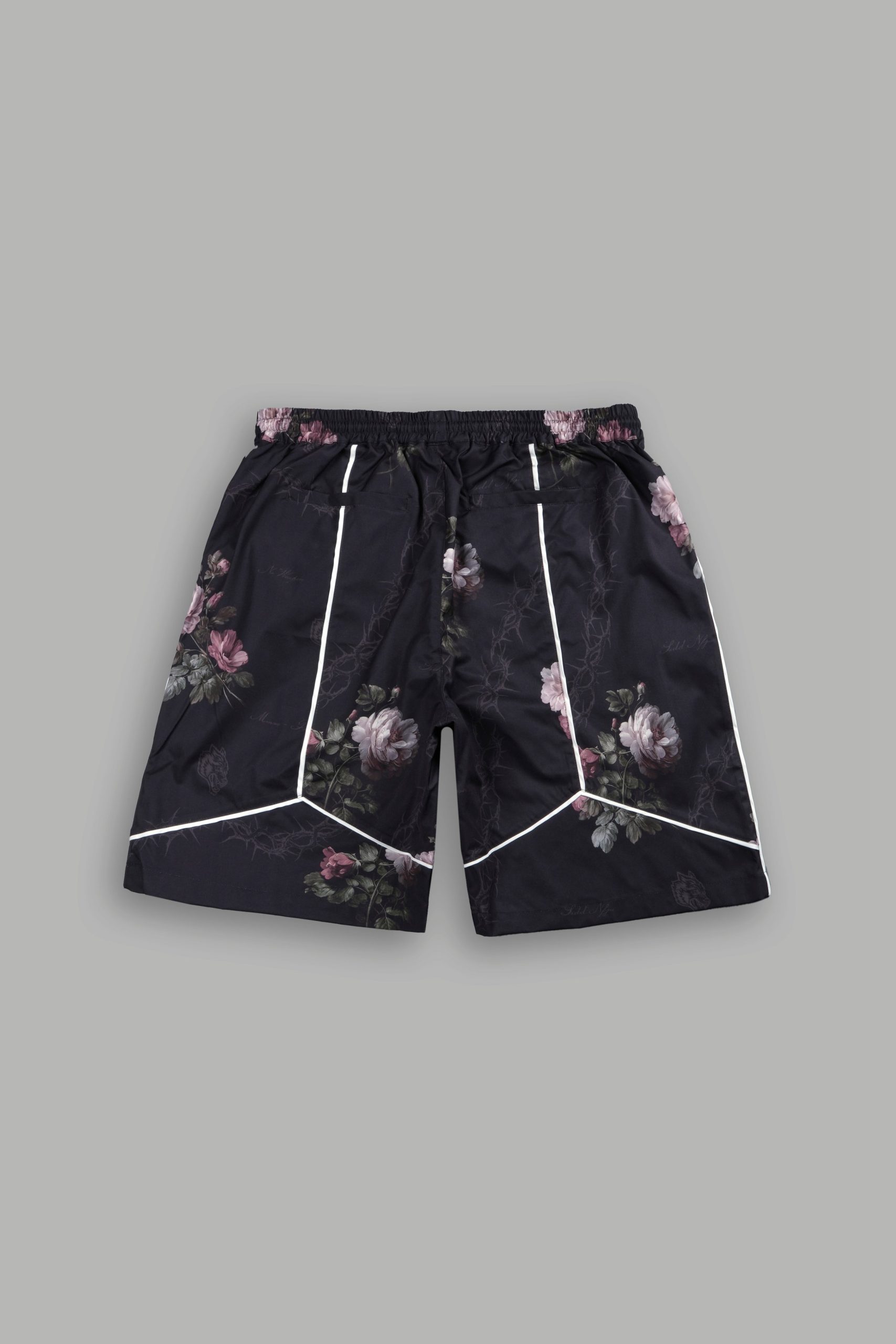 Dual Mens Quinn Track Shorts in Black Rose Thorn - Image 3