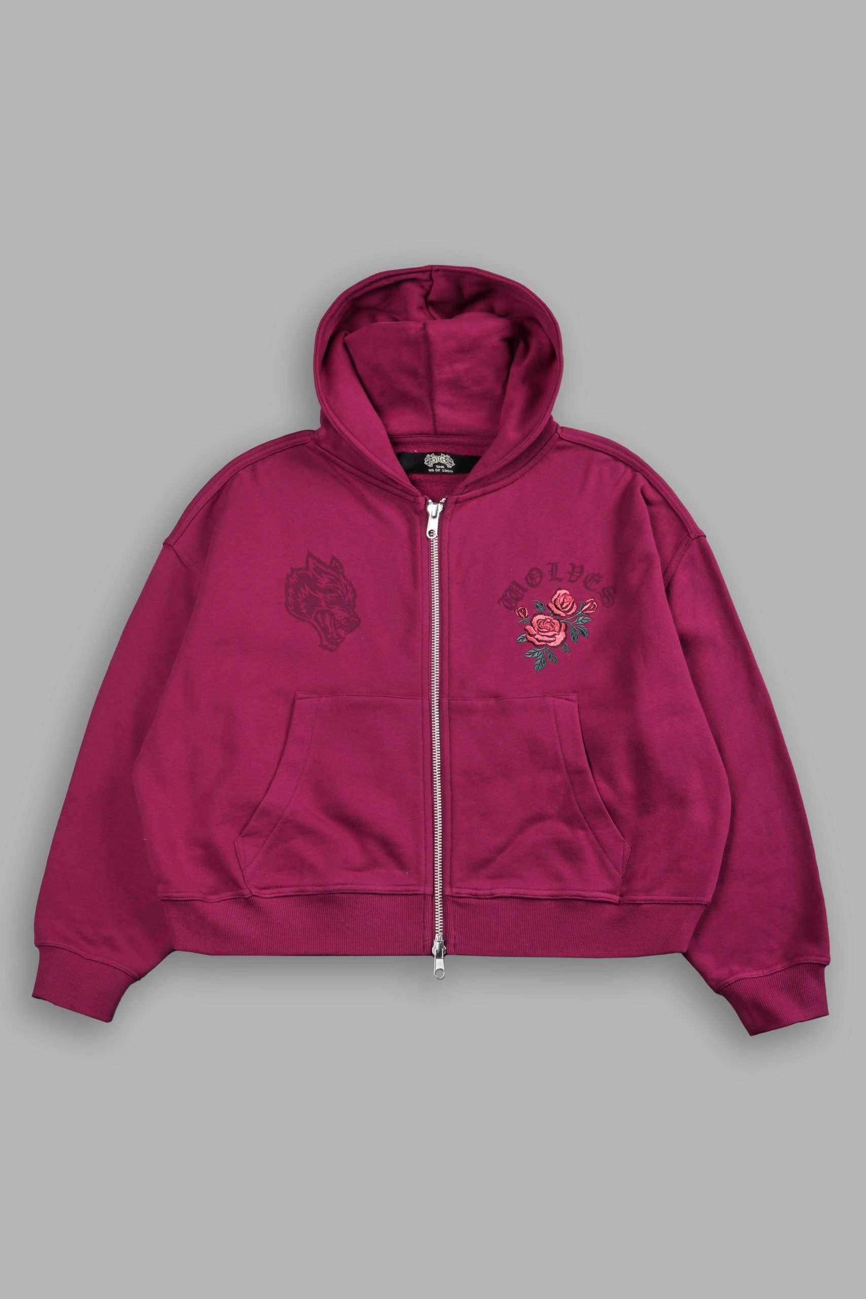 Love Story Vex Double Zip Hoodie in Deep Raspberry - Image 7
