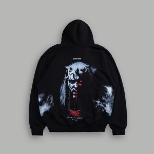 Dark Rage Pierce Hoodie in Black