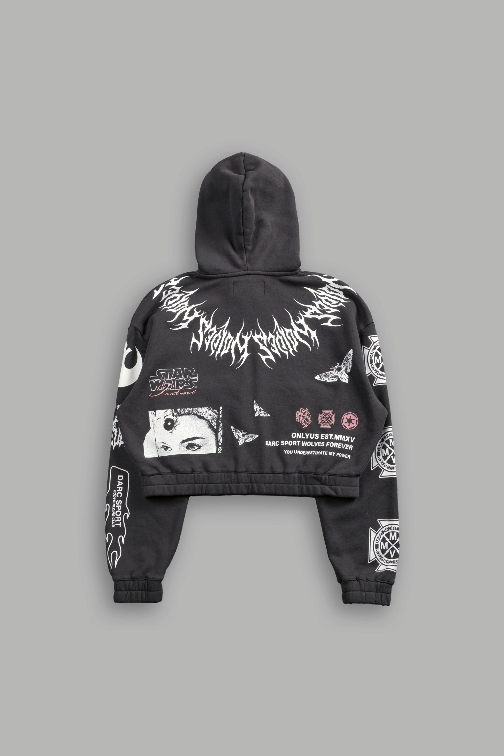 The Power Of The Dark Side Padme Chambers (Cropped) Zip Hoodie in Wolf Gray - Image 4