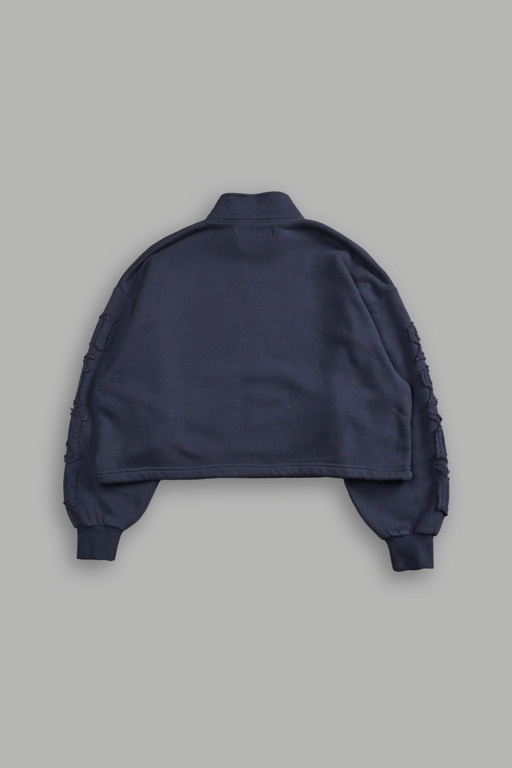 Our Mantra Appliqué Oversized Everson Mockneck in Midnight Blue - Image 4
