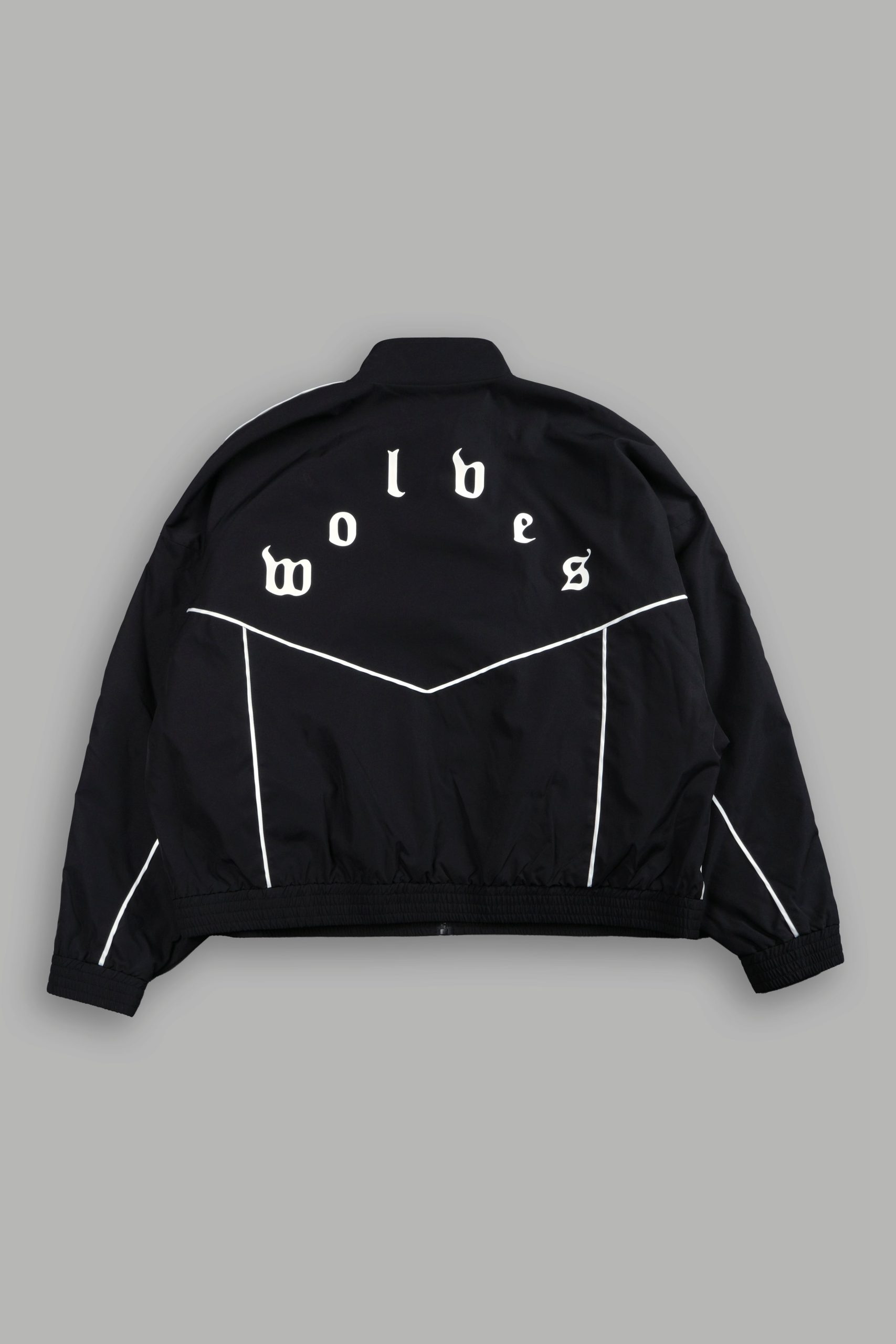Darc Sport Wolves Unisex Pyramid Quinn Track Jacket in Black/Sand - Image 3