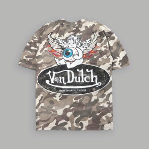 Von Wild V2 Premium Oversized Tee in Dsvd Green Camo