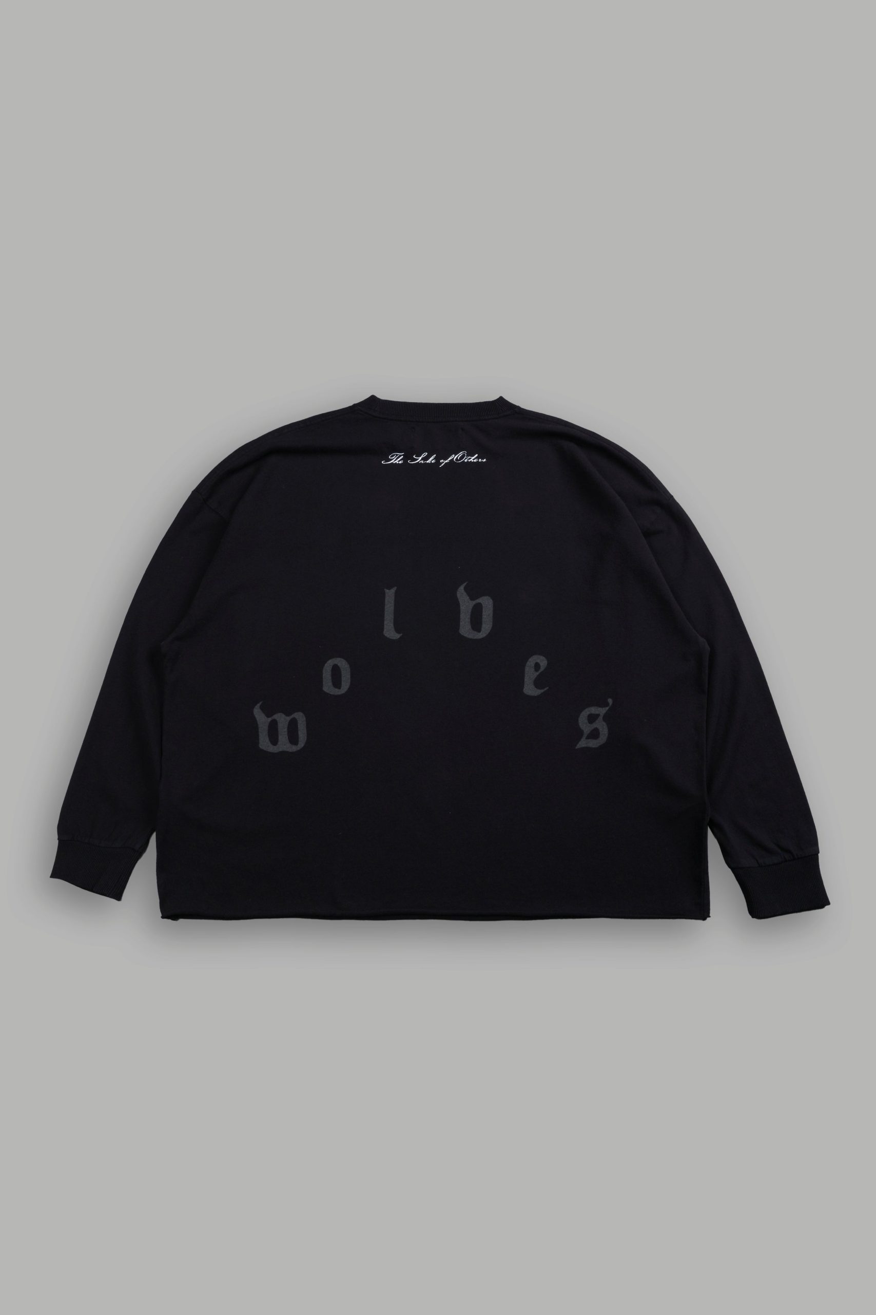 You Are the Reason Grunge Mid-Length Raw Hem LS Tee in Black - Image 3