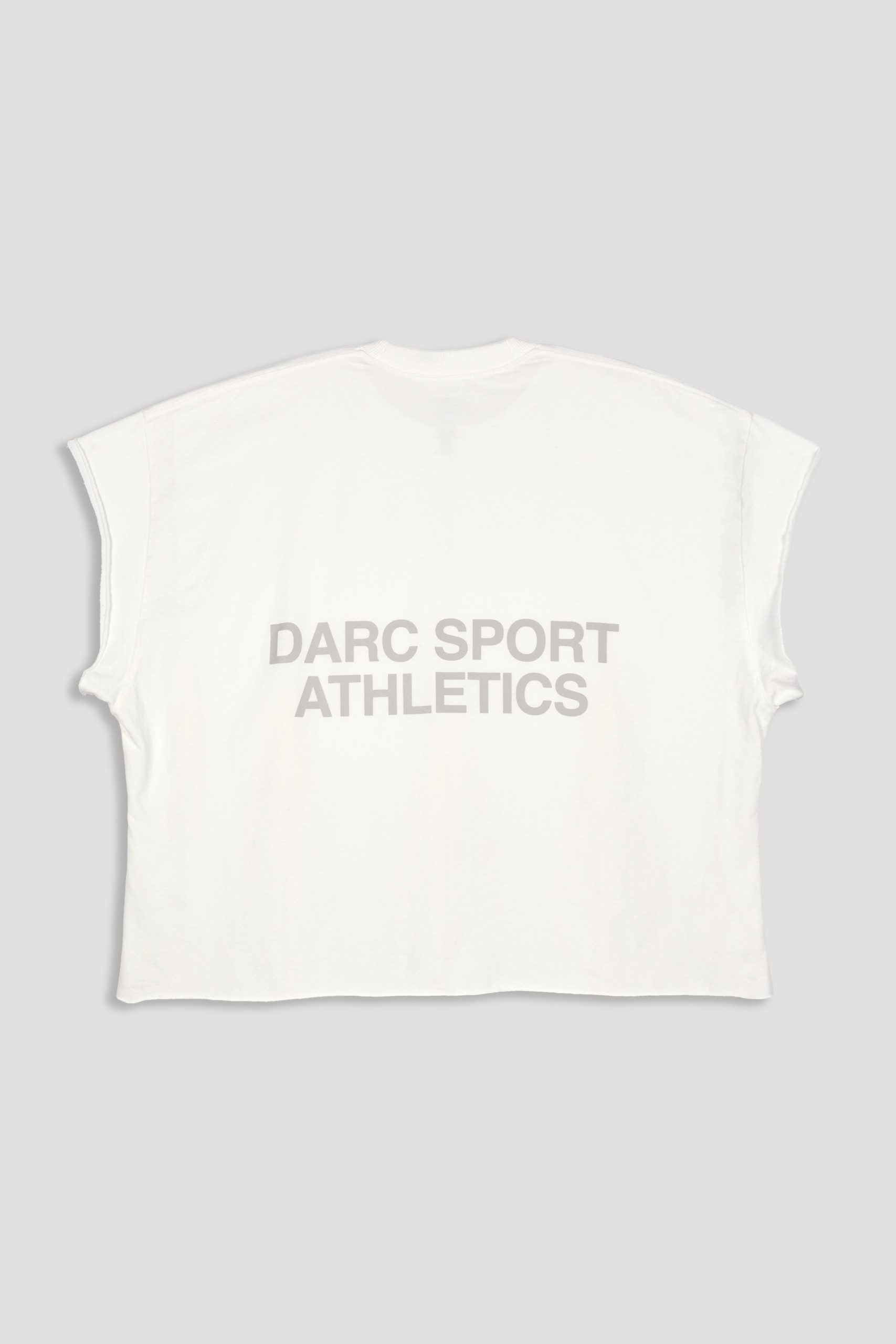 Darc Sport Athletics Grunge Cut-Off Tee in Cream - Image 4