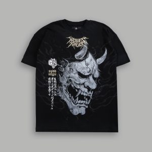 Hannya Inferno Premium Oversized Tee in Black Sun Fade