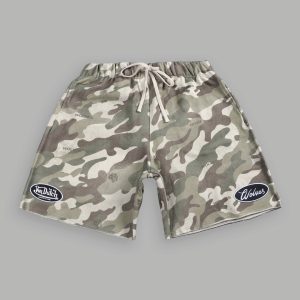 Rebel Heritage Grunge Oversized Raw Hem Post Lounge Sweat Shorts in DSVD Green Camo