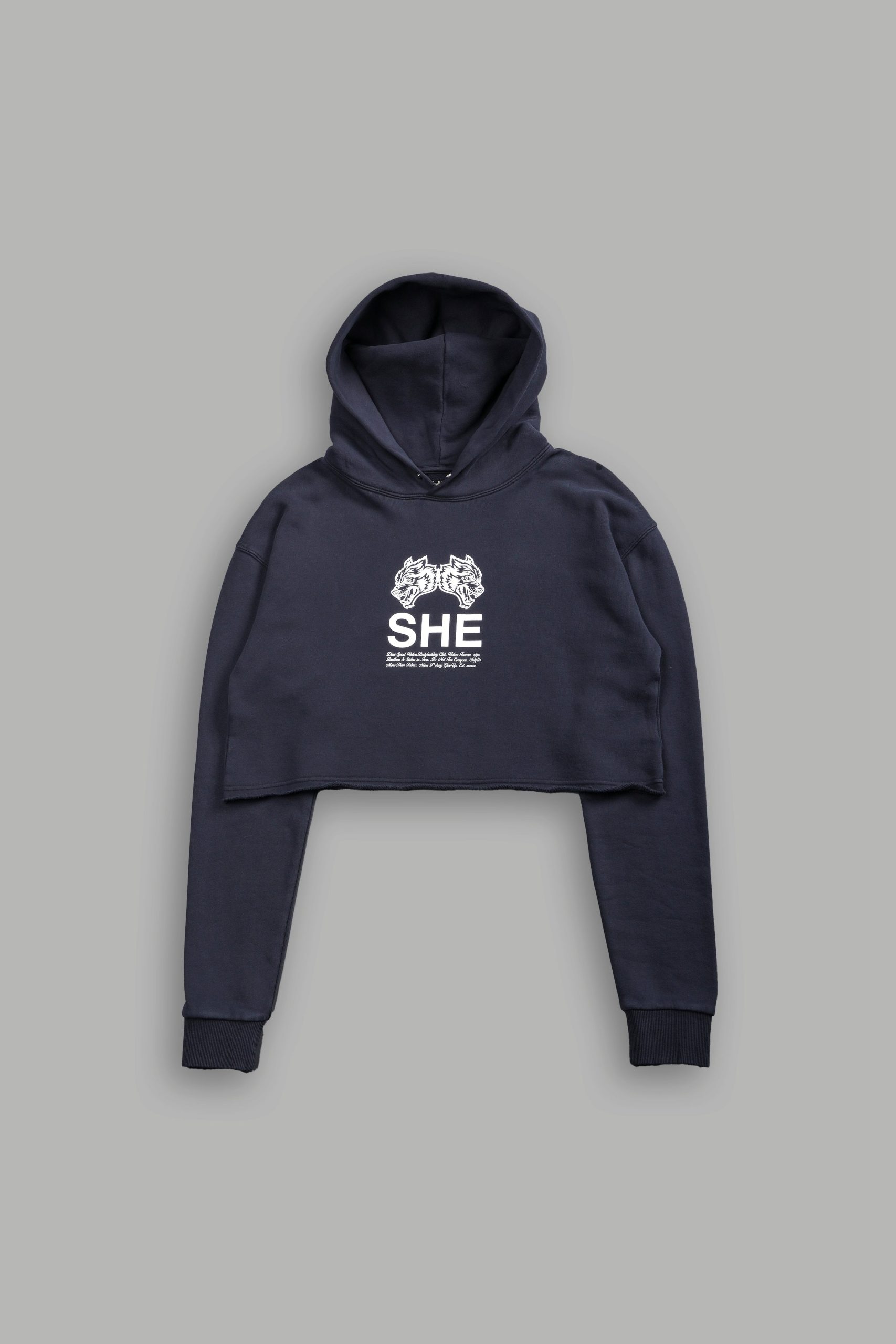 Gritty Pierce (Cropped) Hoodie in Midnight Blue - Image 3