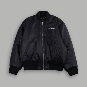 Studded Darc Sport Wolves Remy Bomber Jacket in Black