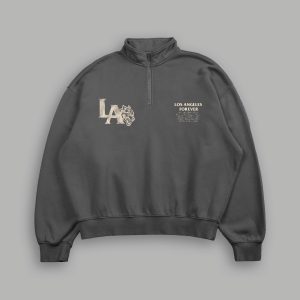 La Wolves V2 Duke 1/4 Zip Mock Neck in Wolf Gray