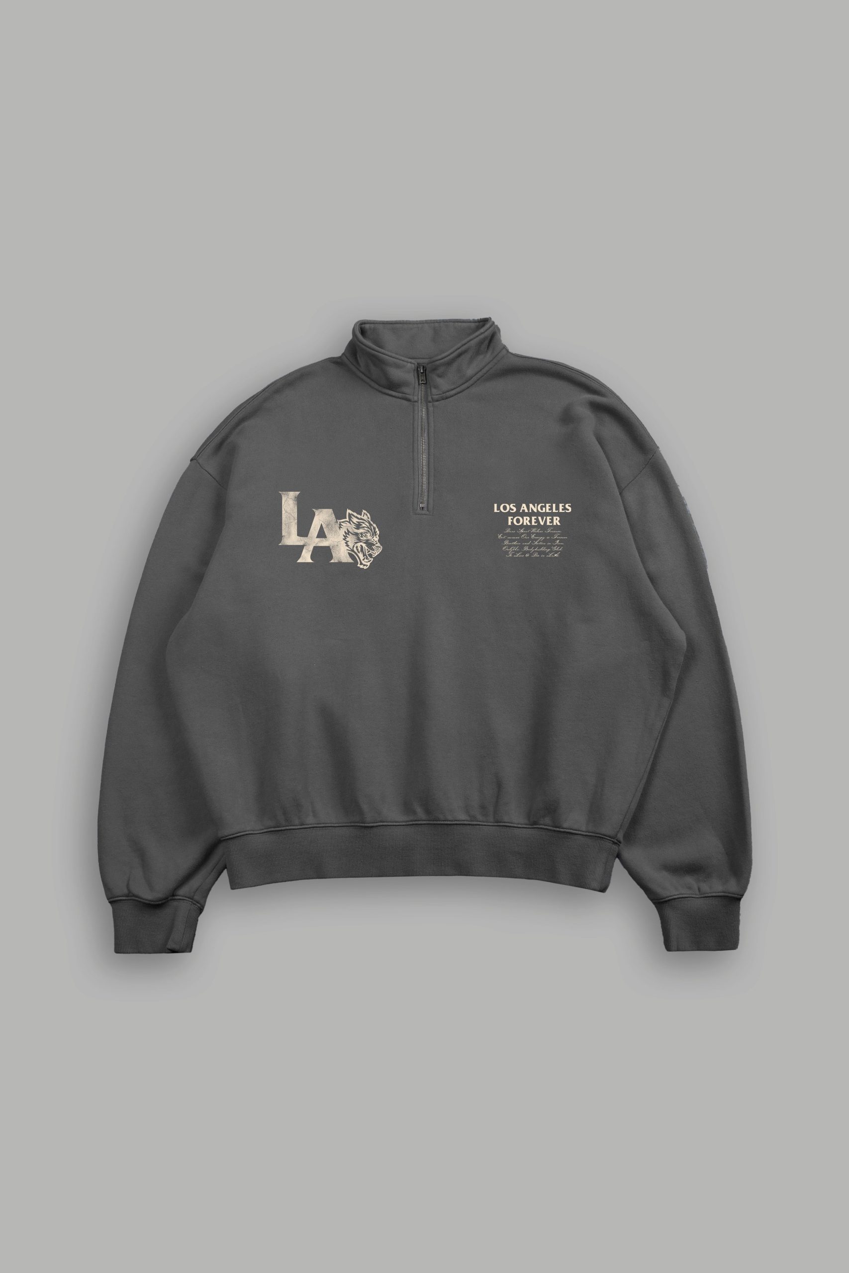 La Wolves V2 Duke 1/4 Zip Mock Neck in Wolf Gray