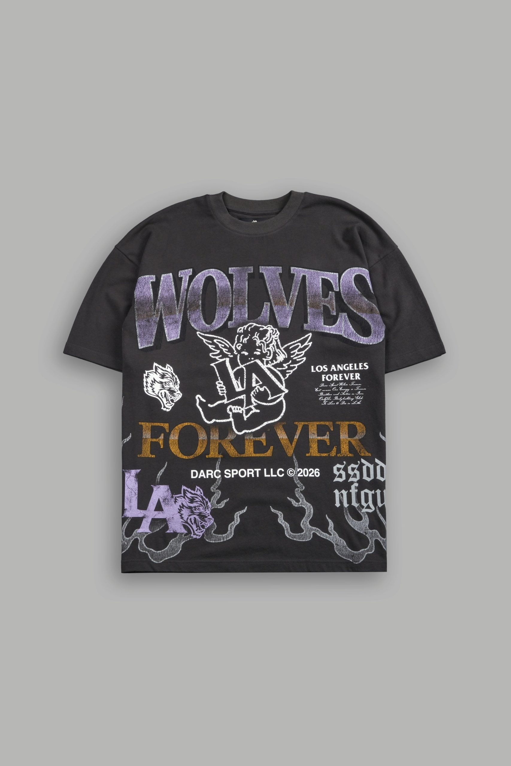 La Heritage Premium Oversized Tee in Wolf Gray