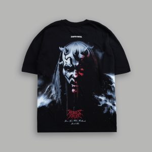 Dark Rage Side By Side Series Premium Oversized Tee in Black