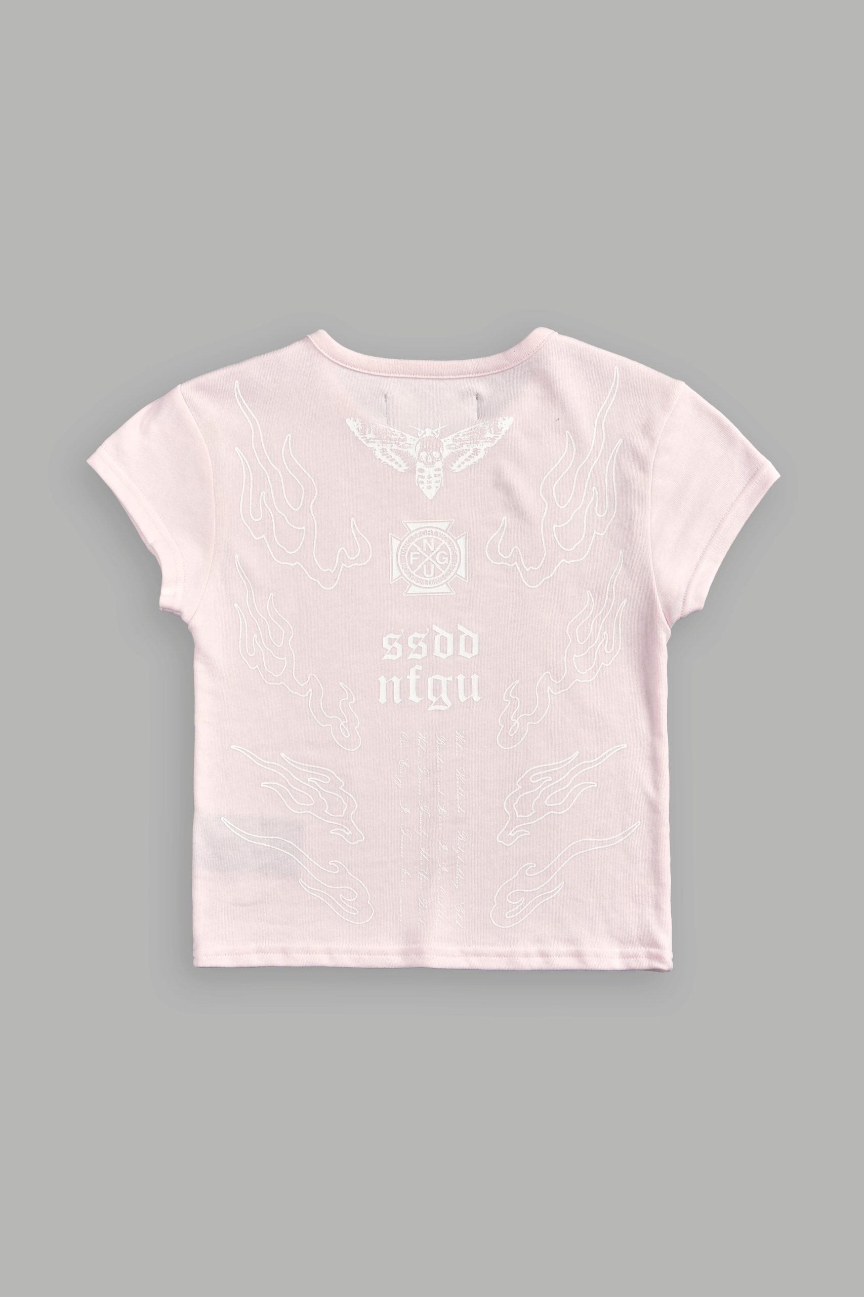 Moth Flames V2 Baby Tee in Blush Pink - Image 7