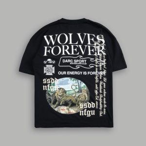 Three Wolves Premium Oversized Tee in Black