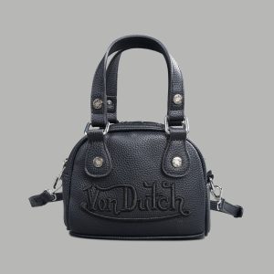 DSVD Collab VD Leather Mini Bowler in Black/Black