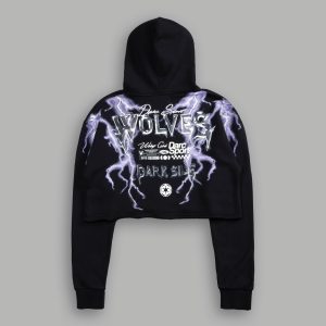 Ride The Lightning Wyoming (Cropped) Hoodie in Black