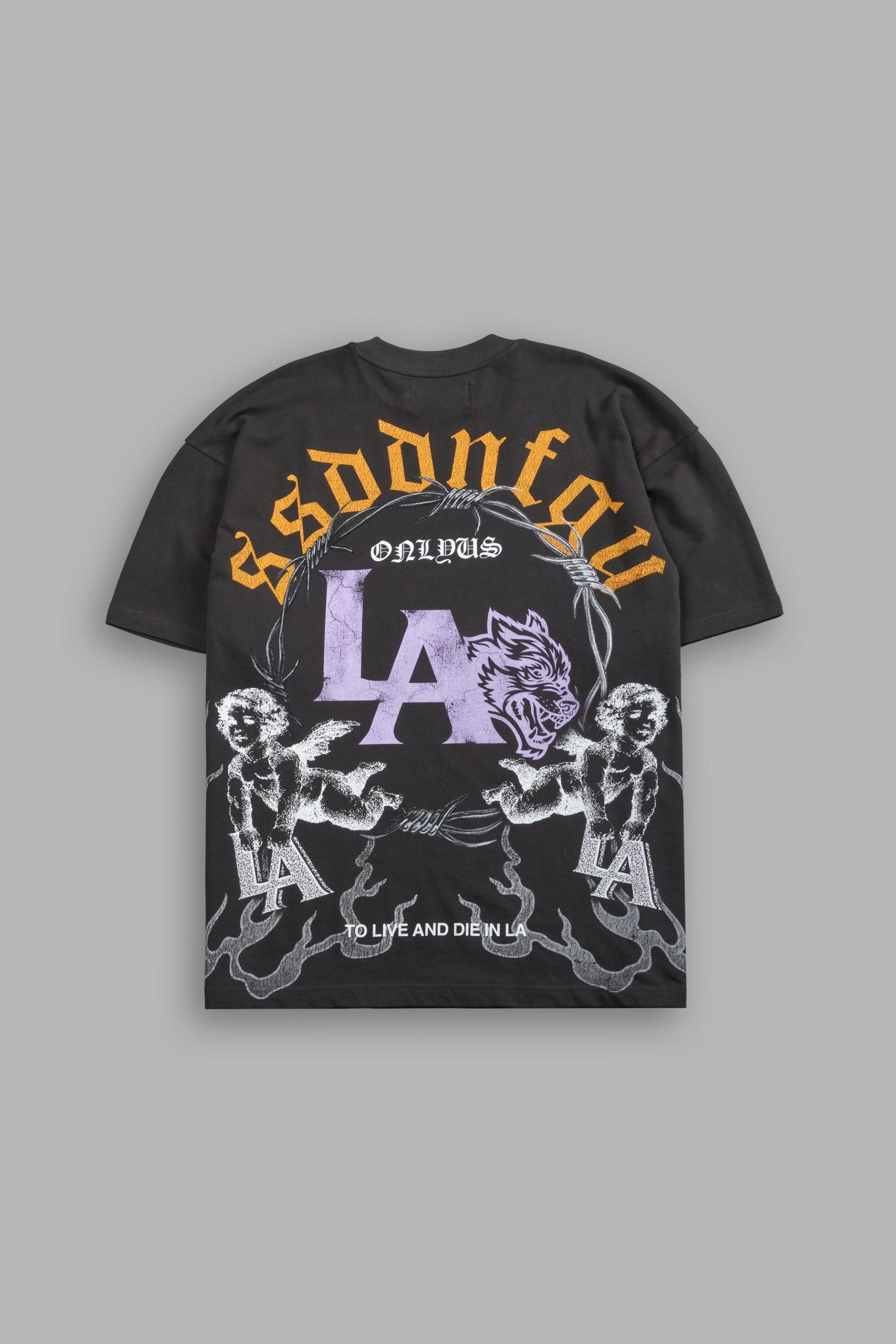 La Heritage Premium Oversized Tee in Wolf Gray - Image 3