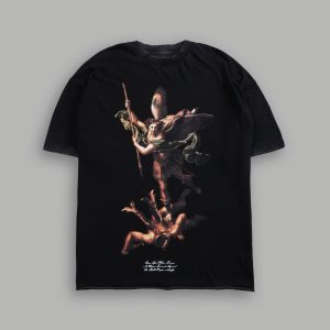 Triump Raw Hem Premium Oversized Tee in Black