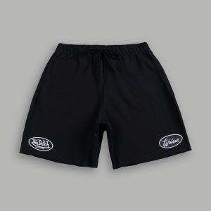 Rebel Heritage Grunge Oversized Raw Hem Post Lounge Sweat Shorts in Black