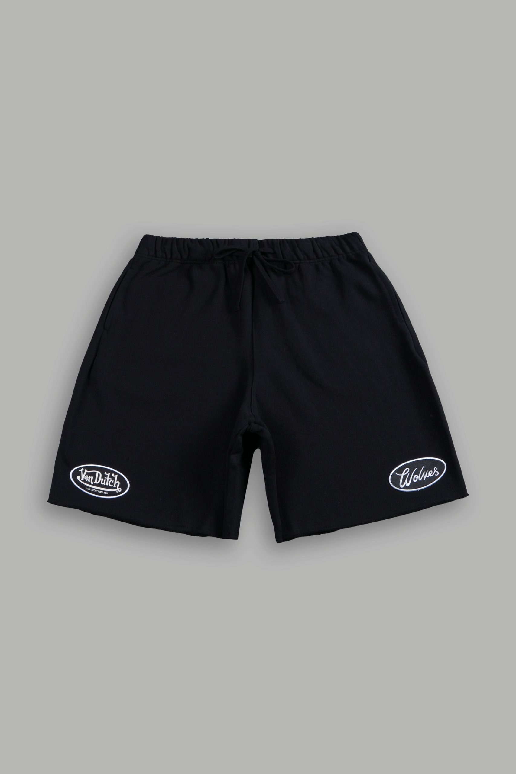 Rebel Heritage Grunge Oversized Raw Hem Post Lounge Sweat Shorts in Black