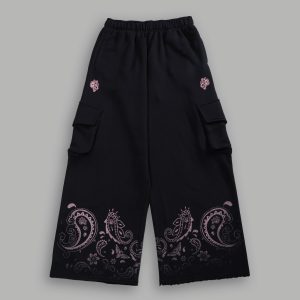 Faded Paisley Durst Cargo Sweats in Black