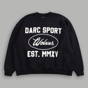 Darc Sport MMXV Grunge Oversized London Unisex Crewneck in Black