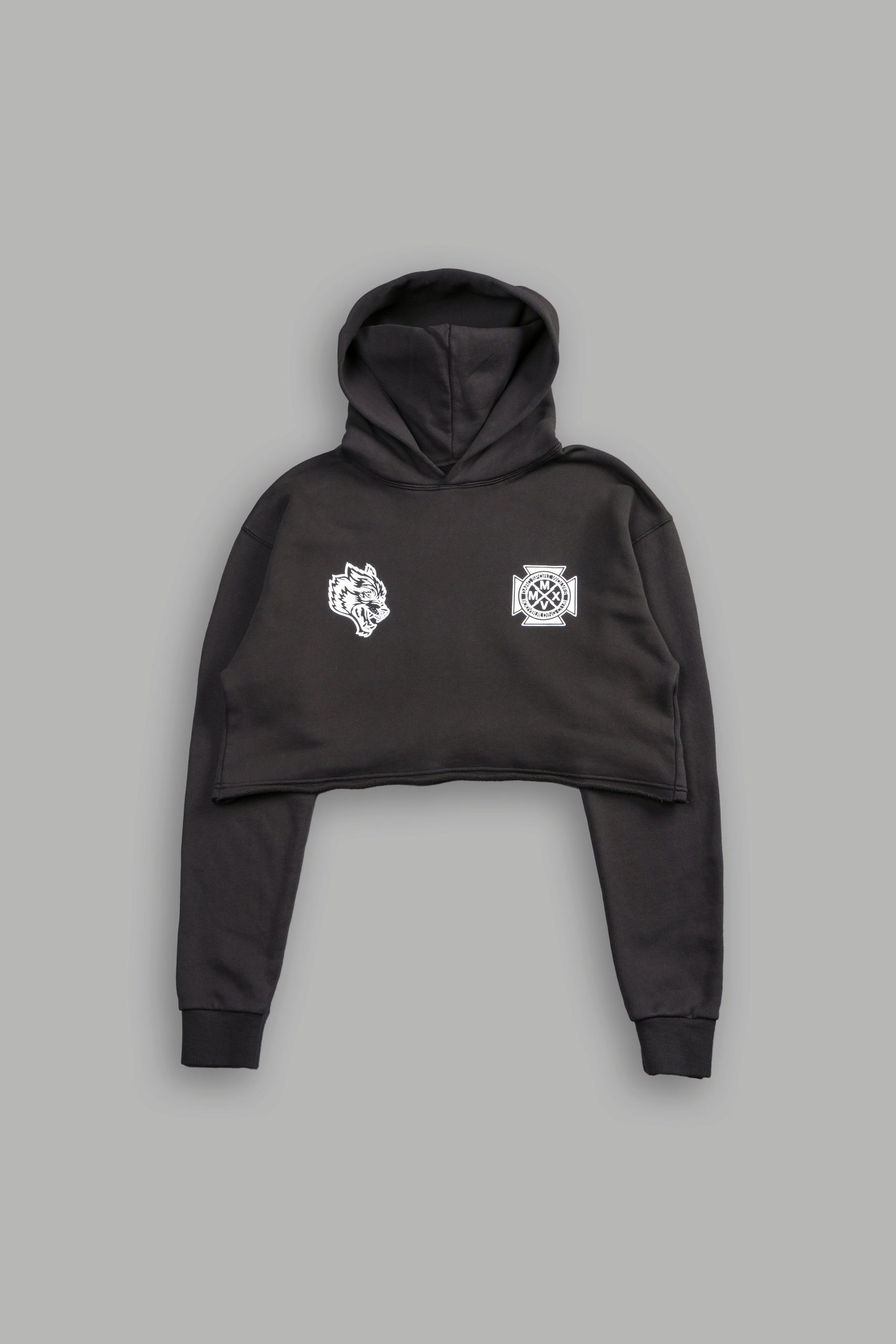 Ride The Lightning Wyoming (Cropped) Hoodie in Wolf Gray - Image 2