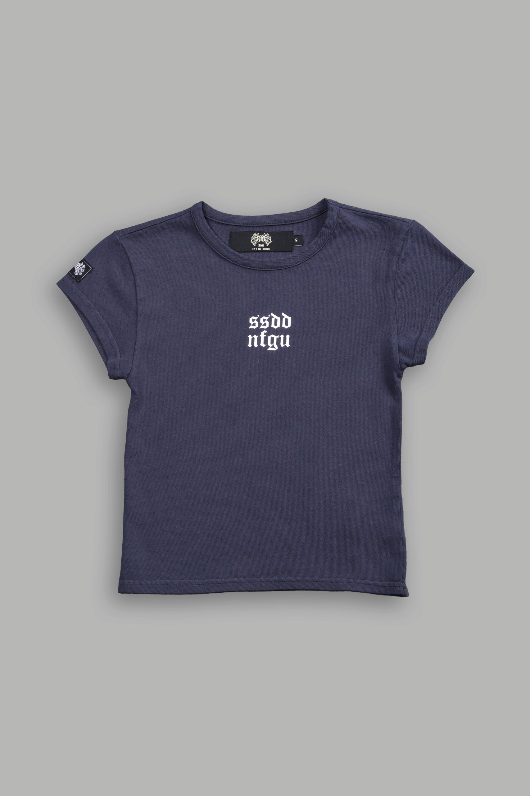 Wolf Label SSDDNFGU Baby Tee in Midnight Blue - Image 3